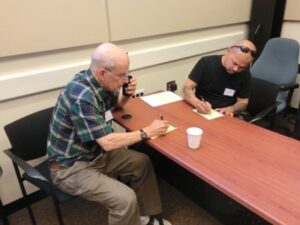 Frank transmits to another group, Orlando practices message taking