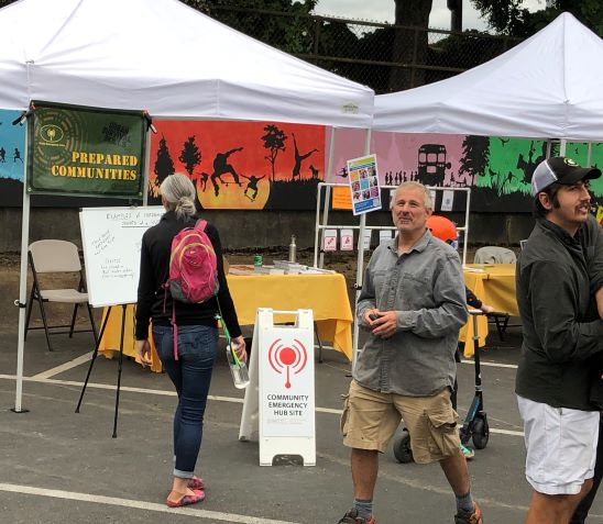 Two tables are set up with information on them about the Hubs