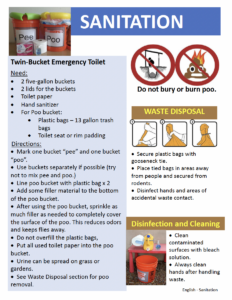 Information to help people handle human waste after a disaster